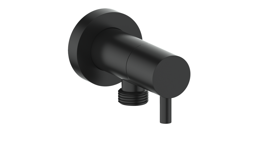 Vogt Round Brass Elbow Connector with Shut-Off CC