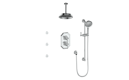 CARINTHIA 3-WAY TH SHOWER KIT WITH BODY JETS AND 6" CEILING ARM