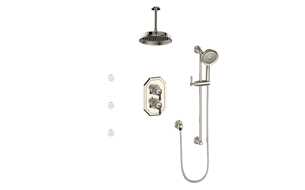 CARINTHIA 3-WAY TH SHOWER KIT WITH BODY JETS AND 6" CEILING ARM