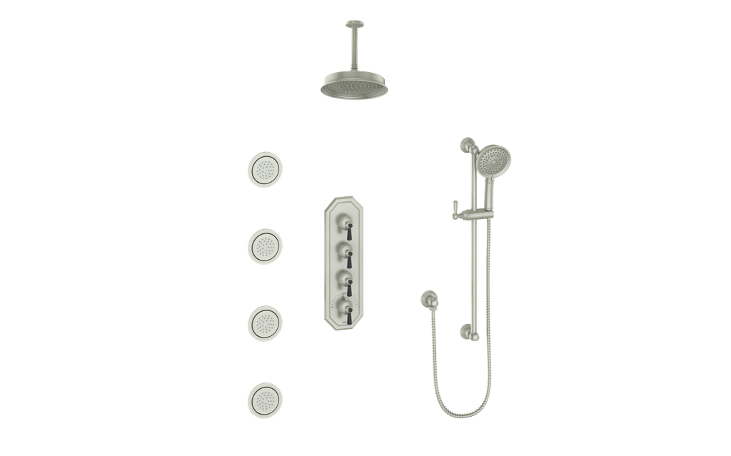 VOGT CARINTHIA 3/4" HIGH-FLOW TH SHOWER KIT WITH BODY JETS AND 6" CEILING ARM
