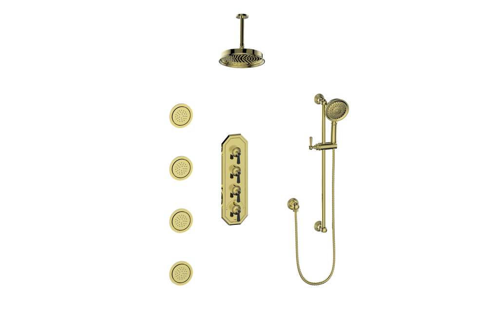 VOGT CARINTHIA 3/4" HIGH-FLOW TH SHOWER KIT WITH BODY JETS AND 6" CEILING ARM