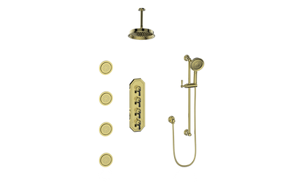 VOGT CARINTHIA 3/4" HIGH-FLOW TH SHOWER KIT WITH BODY JETS AND 6" CEILING ARM