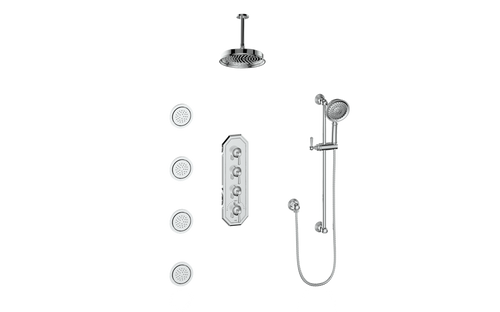 VOGT CARINTHIA 3/4" HIGH-FLOW TH SHOWER KIT WITH BODY JETS AND 6" CEILING ARM