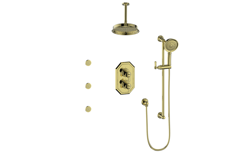 CARINTHIA 3-WAY TH SHOWER KIT WITH BODY JETS AND 6" CEILING ARM