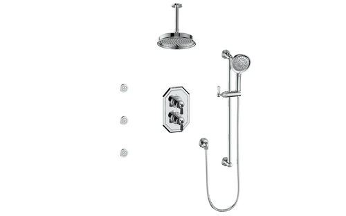 CARINTHIA 3-WAY TH SHOWER KIT WITH BODY JETS AND 6" CEILING ARM