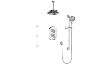 CARINTHIA 3-WAY TH SHOWER KIT WITH BODY JETS AND 6" CEILING ARM