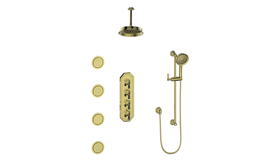 VOGT CARINTHIA 3/4" HIGH-FLOW TH SHOWER KIT WITH BODY JETS AND 6" CEILING ARM