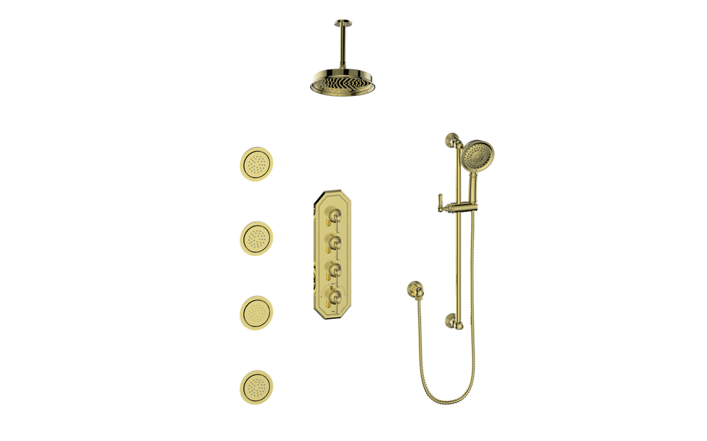 VOGT CARINTHIA 3/4" HIGH-FLOW TH SHOWER KIT WITH BODY JETS AND 6" CEILING ARM