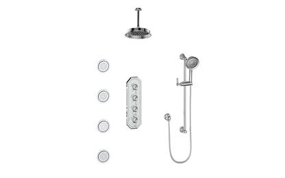 VOGT CARINTHIA 3/4" HIGH-FLOW TH SHOWER KIT WITH BODY JETS AND 6" CEILING ARM