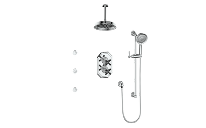 CARINTHIA 3-WAY TH SHOWER KIT WITH BODY JETS AND 6" CEILING ARM