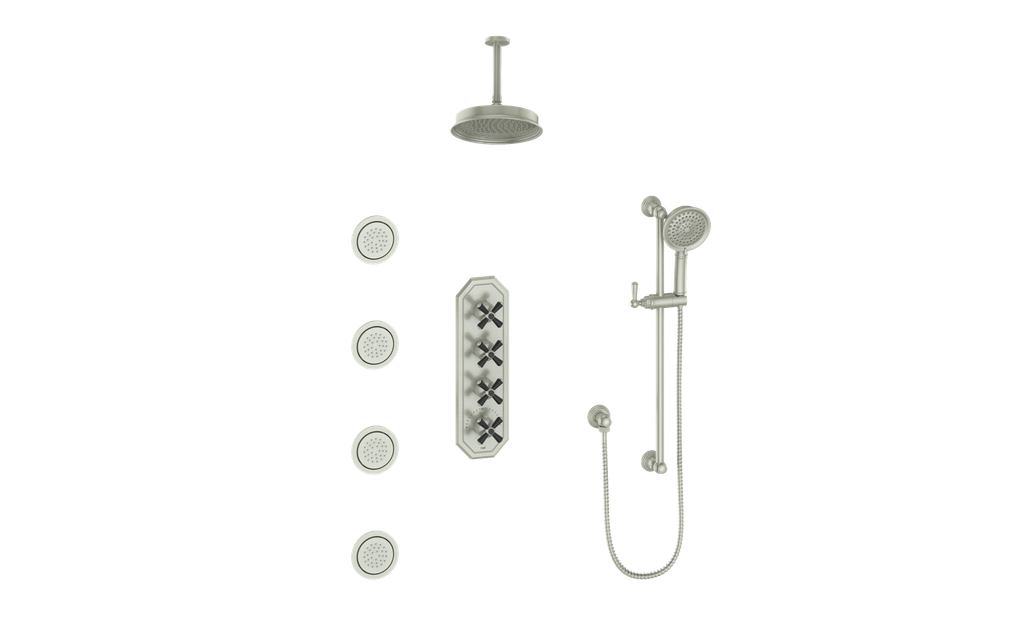 VOGT CARINTHIA 3/4" HIGH-FLOW TH SHOWER KIT WITH BODY JETS AND 6" CEILING ARM