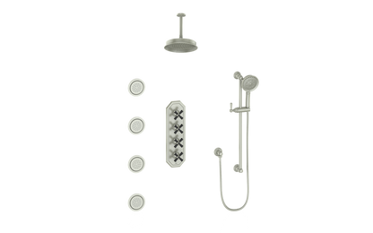 VOGT CARINTHIA 3/4" HIGH-FLOW TH SHOWER KIT WITH BODY JETS AND 6" CEILING ARM
