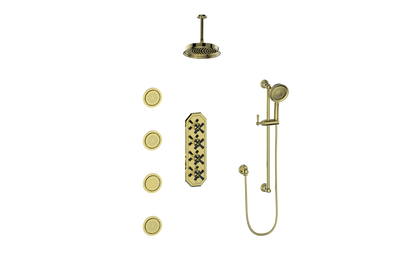 VOGT CARINTHIA 3/4" HIGH-FLOW TH SHOWER KIT WITH BODY JETS AND 6" CEILING ARM