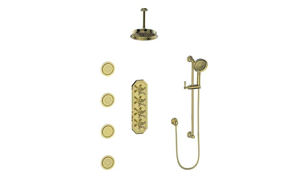 VOGT CARINTHIA 3/4" HIGH-FLOW TH SHOWER KIT WITH BODY JETS AND 6" CEILING ARM