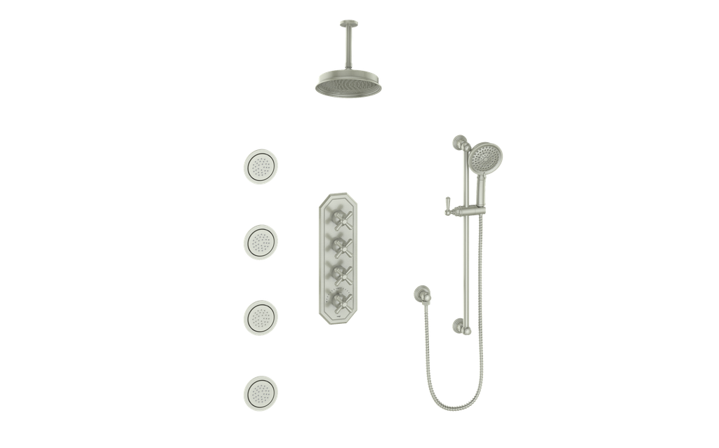 VOGT CARINTHIA 3/4" HIGH-FLOW TH SHOWER KIT WITH BODY JETS AND 6" CEILING ARM
