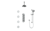 VOGT CARINTHIA 3/4" HIGH-FLOW TH SHOWER KIT WITH BODY JETS AND 6" CEILING ARM