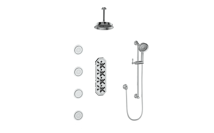 VOGT CARINTHIA 3/4" HIGH-FLOW TH SHOWER KIT WITH BODY JETS AND 6" CEILING ARM