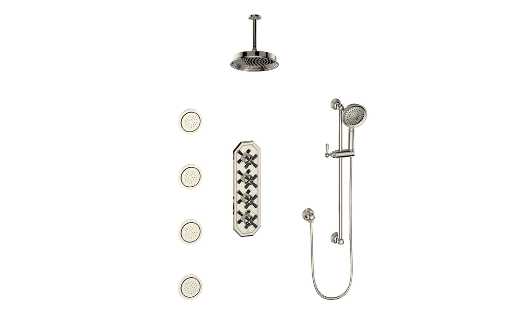 VOGT CARINTHIA 3/4" HIGH-FLOW TH SHOWER KIT WITH BODY JETS AND 6" CEILING ARM