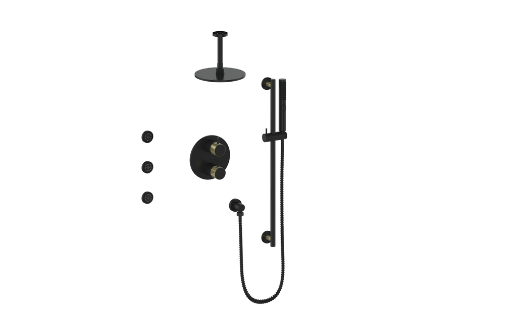 Vogt Drava 3-Way TH Shower Kit with Body Jets and 6" Ceiling Arm CC