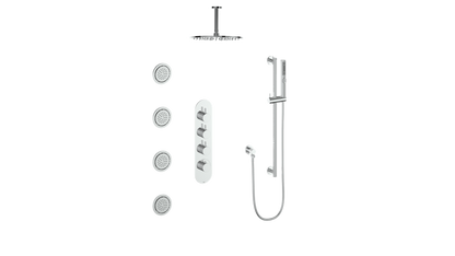 Vogt Drava 3-Way TH Shower Kit with Body Jets and 6" Ceiling Arm CC