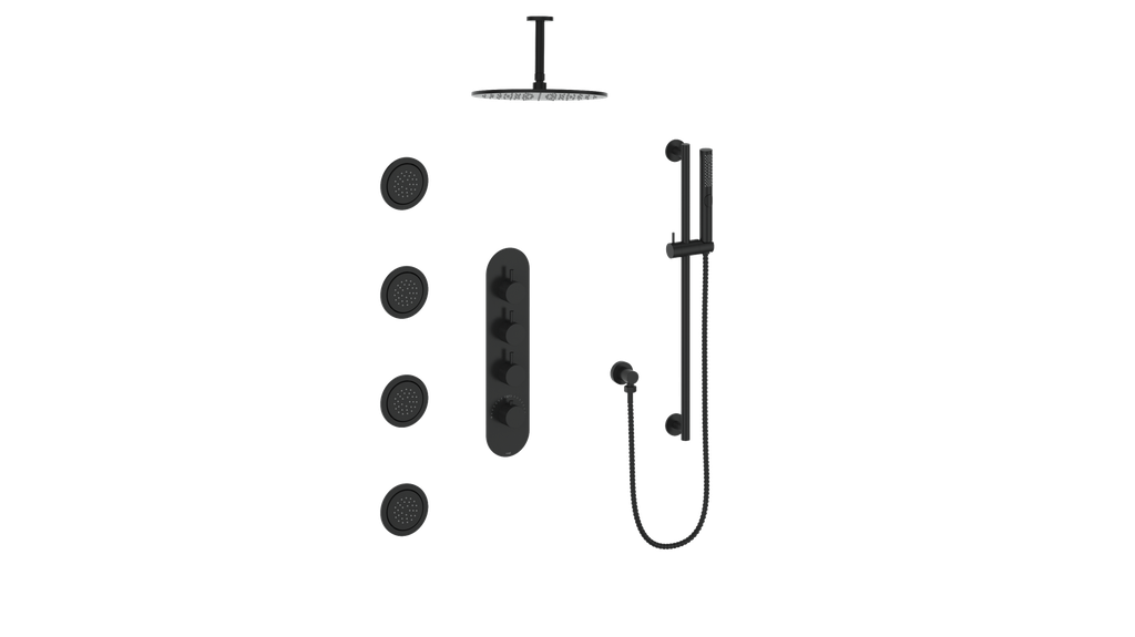 Vogt Drava 3-Way TH Shower Kit with Body Jets and 6" Ceiling Arm CC