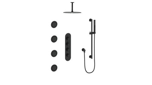 Vogt Drava 3-Way TH Shower Kit with Body Jets and 6" Ceiling Arm CC