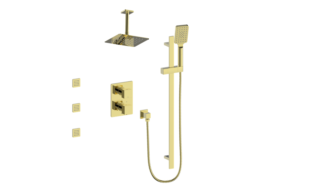Vogt Kapfenberg 3-Way TH Shower Kit with Body Jets and 6" Ceiling Arm CC