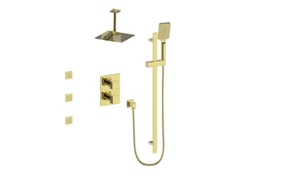 Vogt Kapfenberg 3-Way TH Shower Kit with Body Jets and 6" Ceiling Arm CC