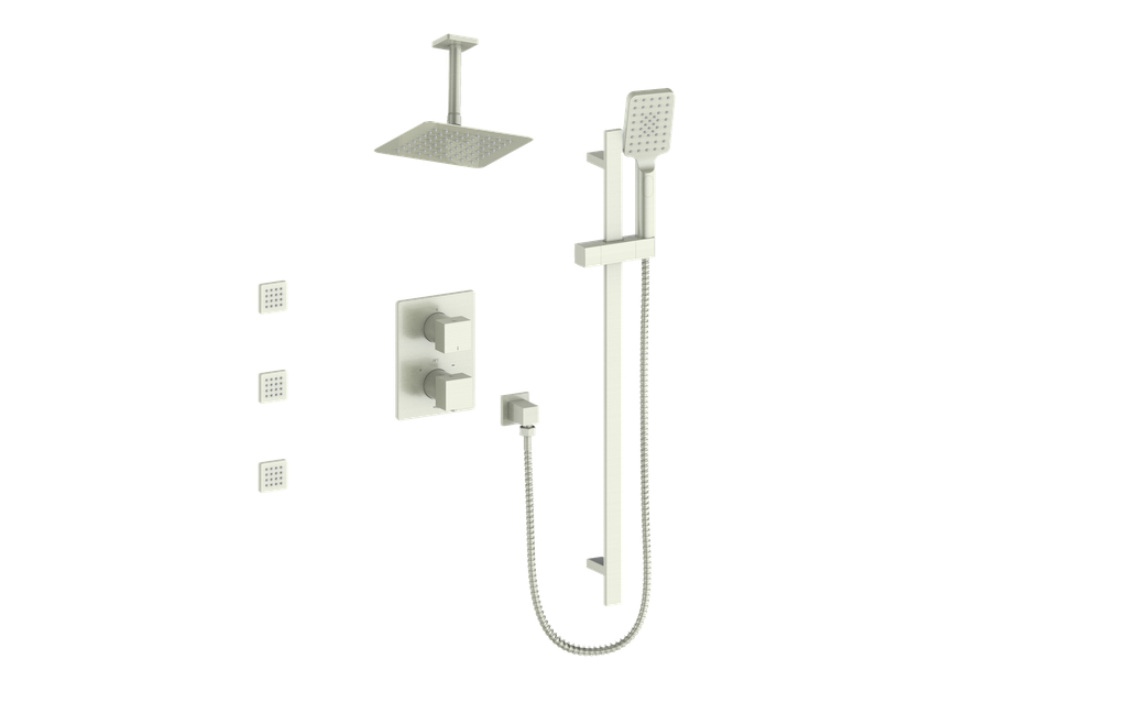 Vogt Kapfenberg 3-Way TH Shower Kit with Body Jets and 6" Ceiling Arm CC