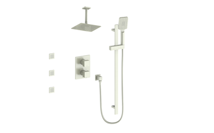 Vogt Kapfenberg 3-Way TH Shower Kit with Body Jets and 6" Ceiling Arm CC