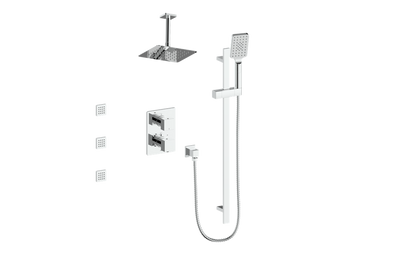 Vogt Kapfenberg 3-Way TH Shower Kit with Body Jets and 6" Ceiling Arm CC