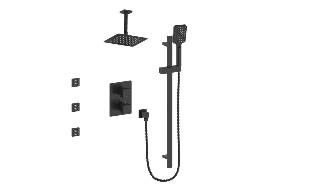 Vogt Kapfenberg 3-Way TH Shower Kit with Body Jets and 6" Ceiling Arm CC