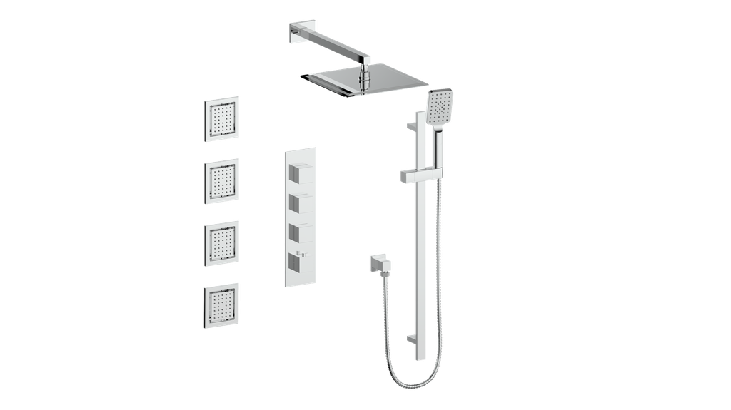 Vogt Kapfenberg 3/4" High-Flow TH Shower Kit with Body Jets CC