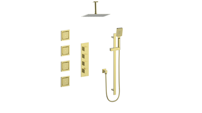 Vogt Kapfenberg 3/4" High-Flow TH Shower Kit with Body Jets and 6" Ceiling Arm CC