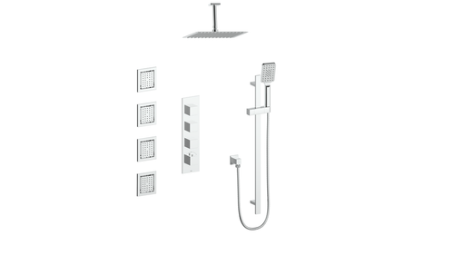 Vogt Kapfenberg 3/4" High-Flow TH Shower Kit with Body Jets and 6" Ceiling Arm CC