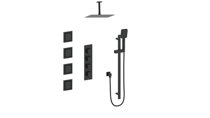 Vogt Kapfenberg 3/4" High-Flow TH Shower Kit with Body Jets and 6" Ceiling Arm CC