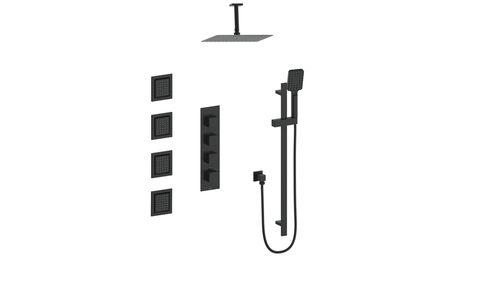 Vogt Kapfenberg 3/4" High-Flow TH Shower Kit with Body Jets and 6" Ceiling Arm CC
