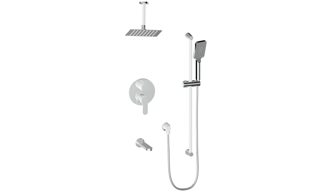 Vogt Lusten 3-Way PB Shower Kit with 6" Ceiling Arm CC