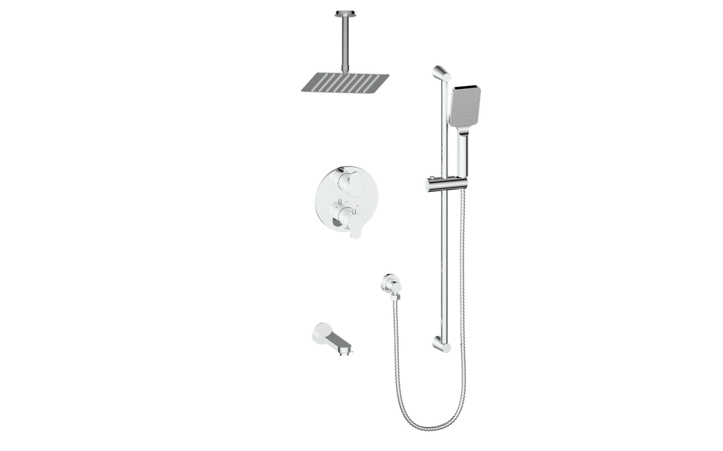 Vogt Lusten 3-Way TH Shower Kit with 6" Ceiling Arm CC