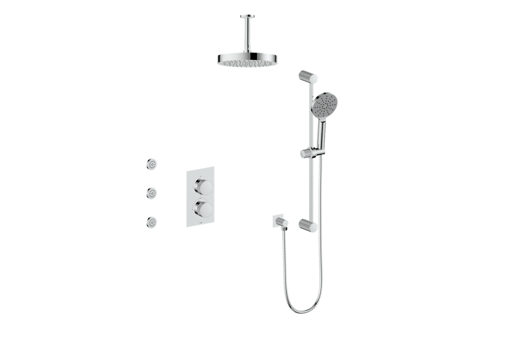 MOND 3-WAY TH SHOWER KIT WITH BODY JETS AND 6" CEILING ARM