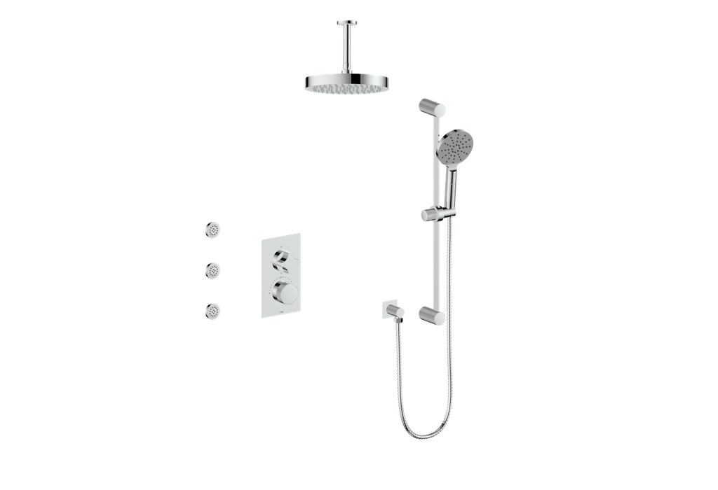 MOND 3-WAY TH SHOWER KIT WITH BODY JETS AND 6" CEILING ARM