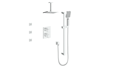 Vogt Niveau 3-Way TH Shower Kit with Body Jets with 6" Ceiling Arm CC