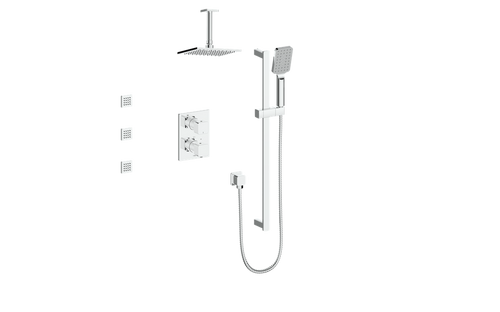 Vogt Niveau 3-Way TH Shower Kit with Body Jets with 6" Ceiling Arm CC
