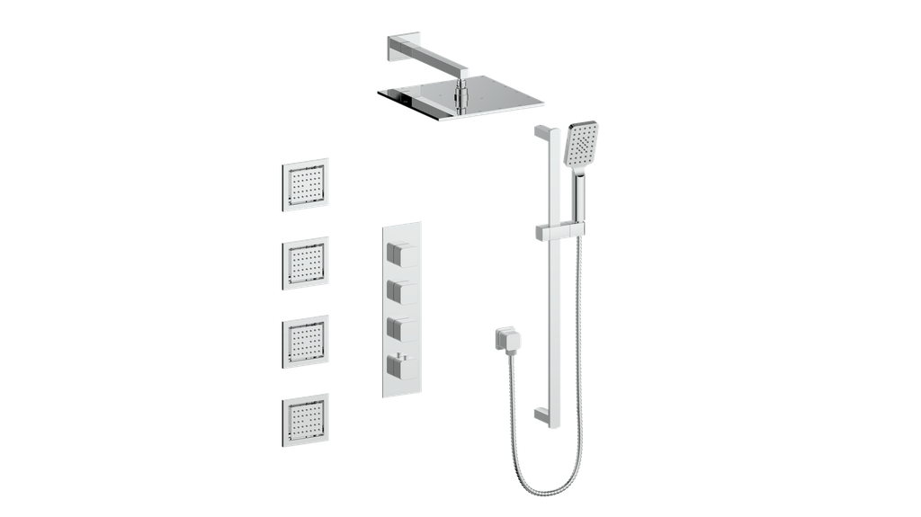Vogt Niveau 3/4" High-Flow TH Shower Kit with Body Jets CC