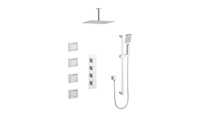 Vogt Niveau 3/4" High-Flow TH Shower Kit with Body Jets and 6" Ceiling Arm CC