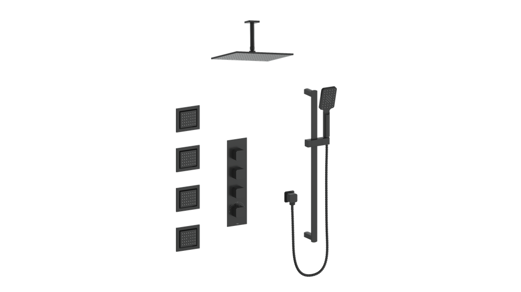 Vogt Niveau 3/4" High-Flow TH Shower Kit with Body Jets and 6" Ceiling Arm CC