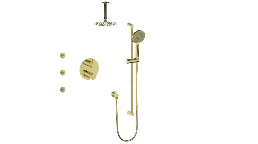 Vogt Worgl 3-Way TH Shower Kit with Body Jets and 6" Ceiling Arm CC