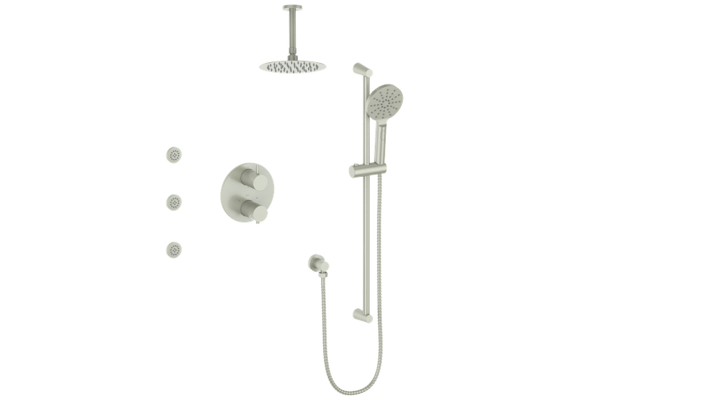 Vogt Worgl 3-Way TH Shower Kit with Body Jets and 6" Ceiling Arm CC