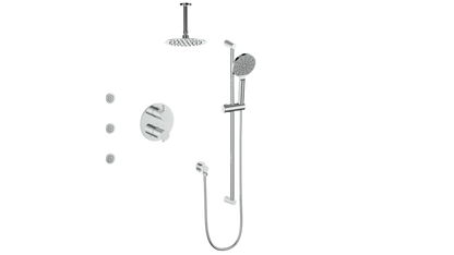 Vogt Worgl 3-Way TH Shower Kit with Body Jets and 6" Ceiling Arm CC