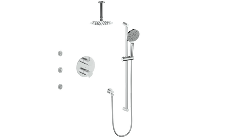 Vogt Worgl 3-Way TH Shower Kit with Body Jets and 6" Ceiling Arm CC